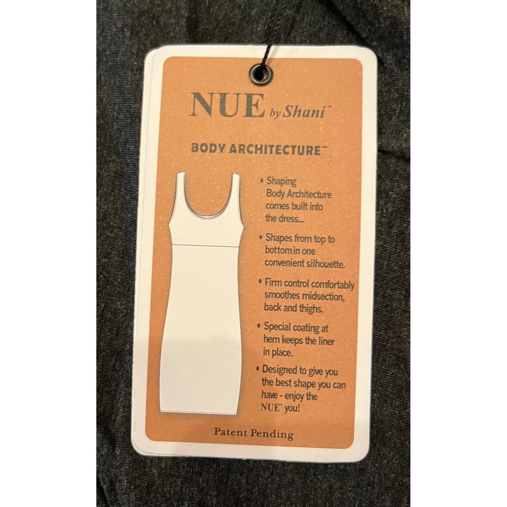 NUE by Shani GRAY A Line 3/4 Sleeve Dress Built-in Body Shaper Dress Sz 10 S293 - Picture 9 of 16